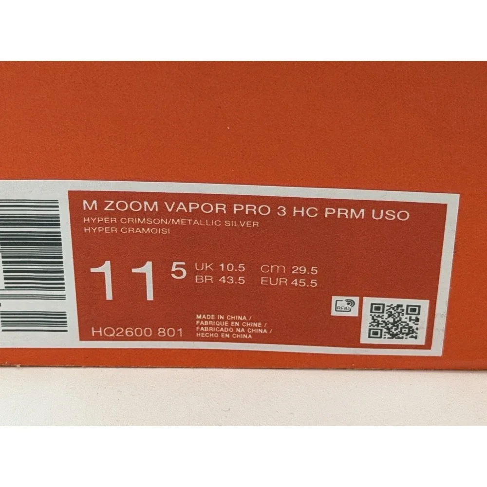 Size 11.5 - Nike Vapor 12 Premium HC Hyper Crimson HQ2600-801 No Box Lid